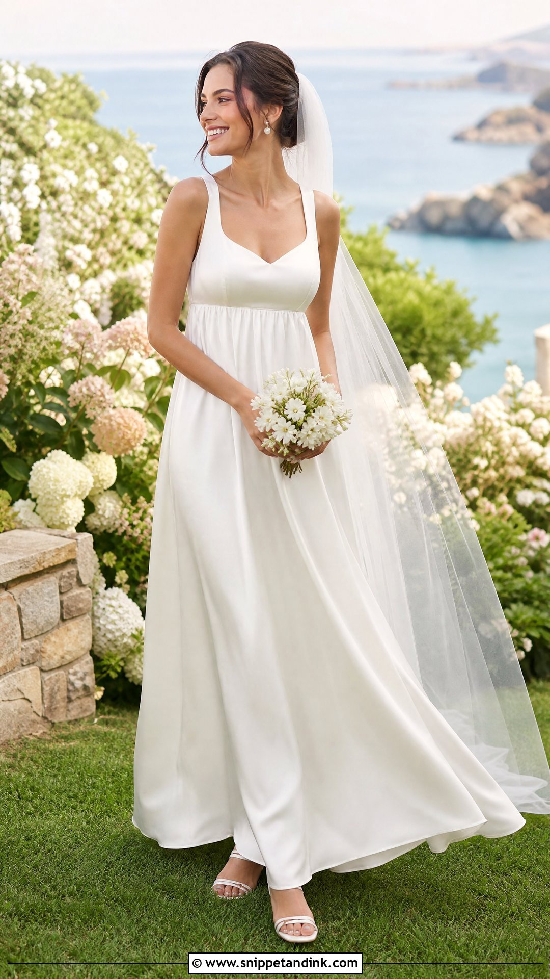 Empire Waist White Silk Wedding Dress - Snippet and Ink - 20 White Silk Wedding Dress Ideas