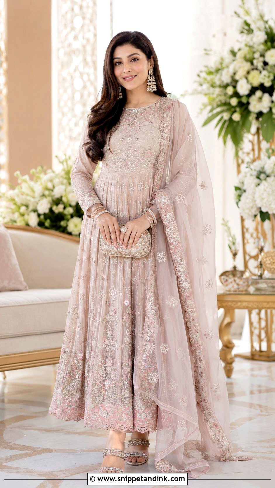 Engagement Marriage Outfit With Pastel Anarkali - Snippet and Ink - 25 Marriage Outfit Ideas