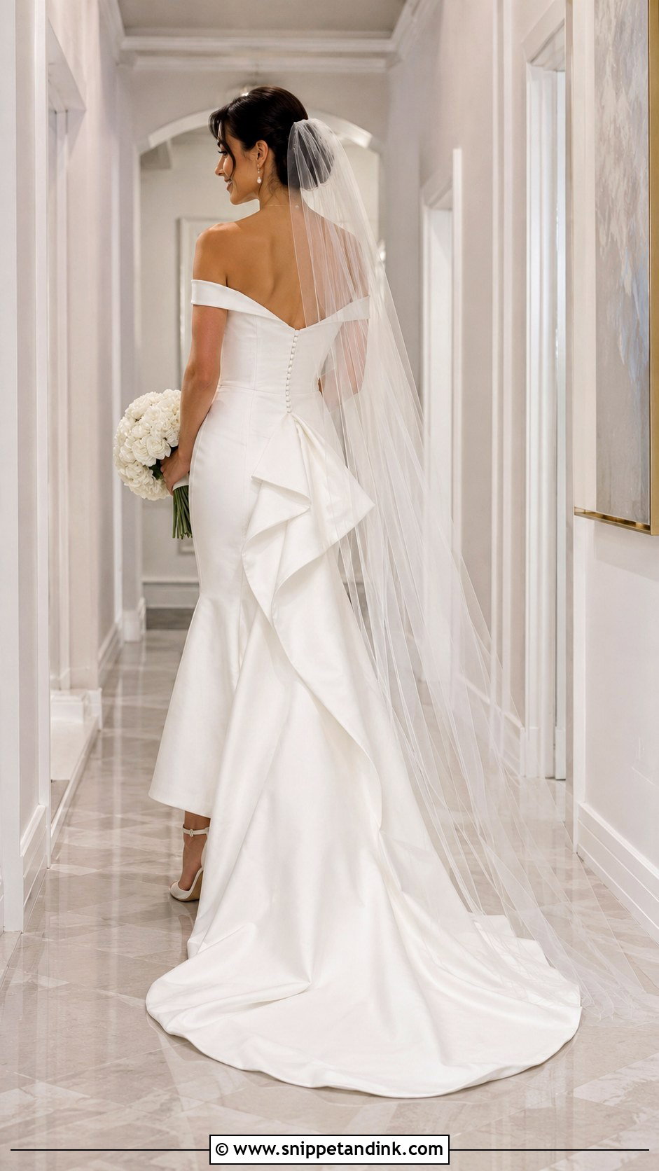 English Bustle Fit And Flare Wedding Dress - Snippet and Ink - 25 Bustle Wedding Dress Styles