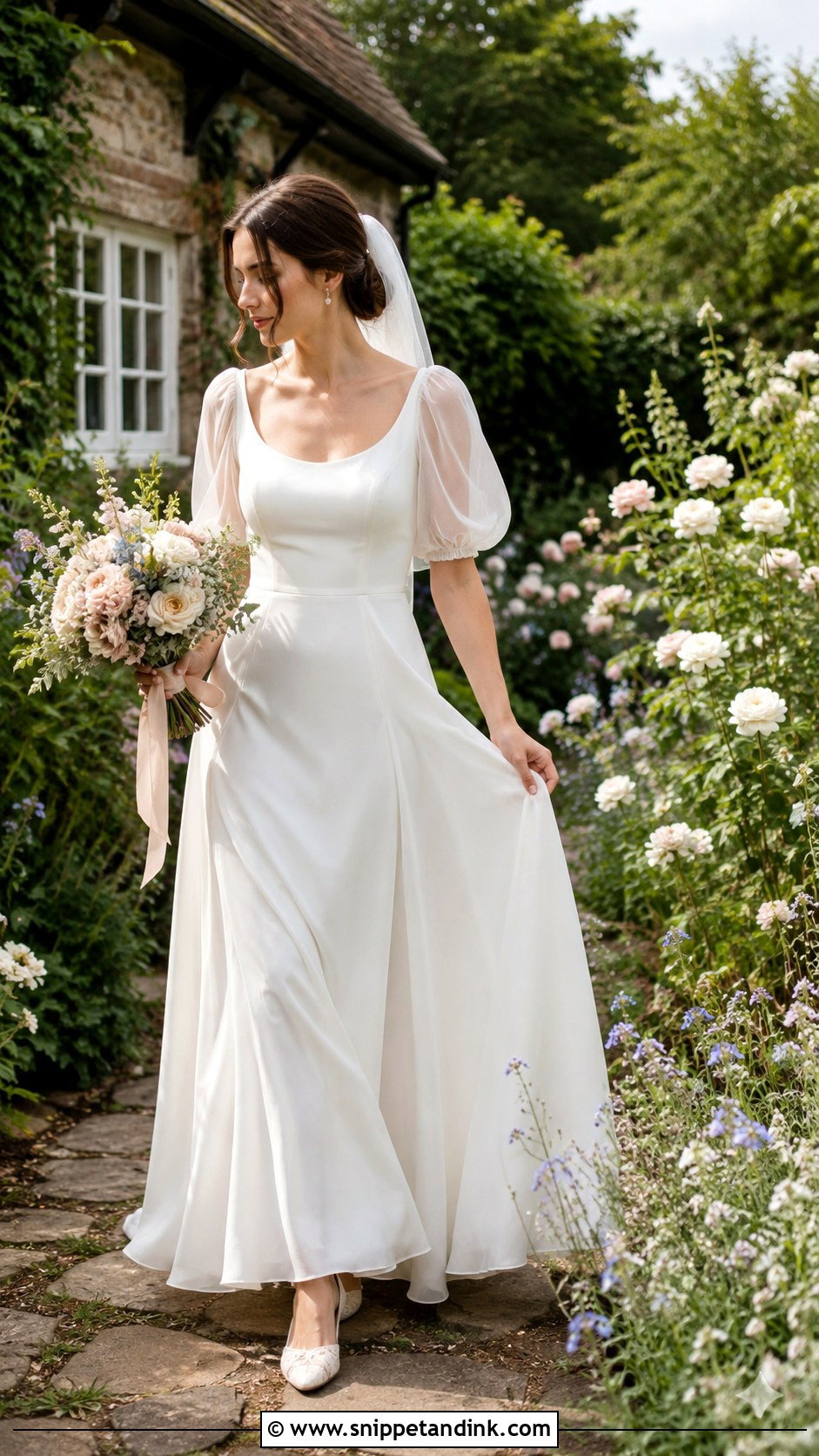 English Cottage Puff Sleeve Wedding Dress - Snippet and Ink - 20 English Wedding Dress Ideas