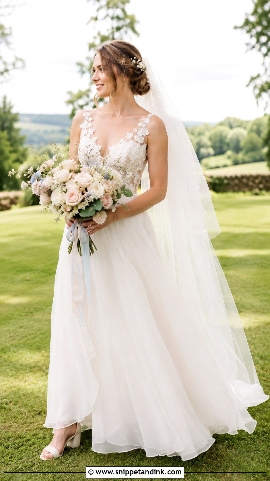English Countryside A Line Wedding Dress - Snippet and Ink - 20 English Wedding Dress Ideas