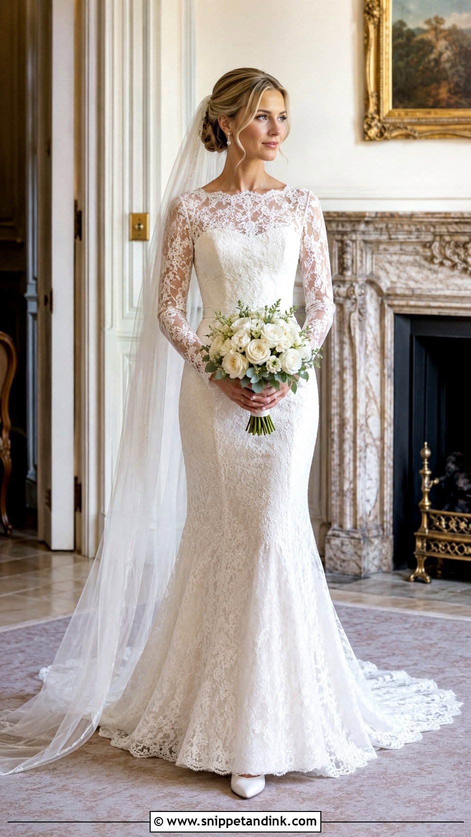 English Manor Long Sleeve Wedding Dress - Snippet and Ink - 20 English Wedding Dress Ideas