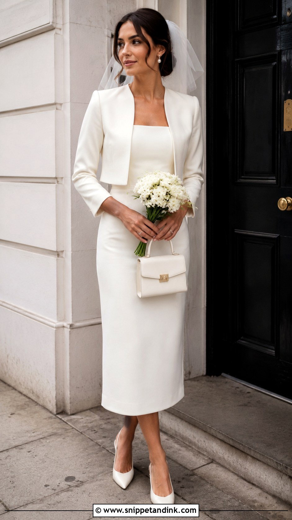 English Registry Office Midi Wedding Dress - Snippet and Ink - 20 English Wedding Dress Ideas