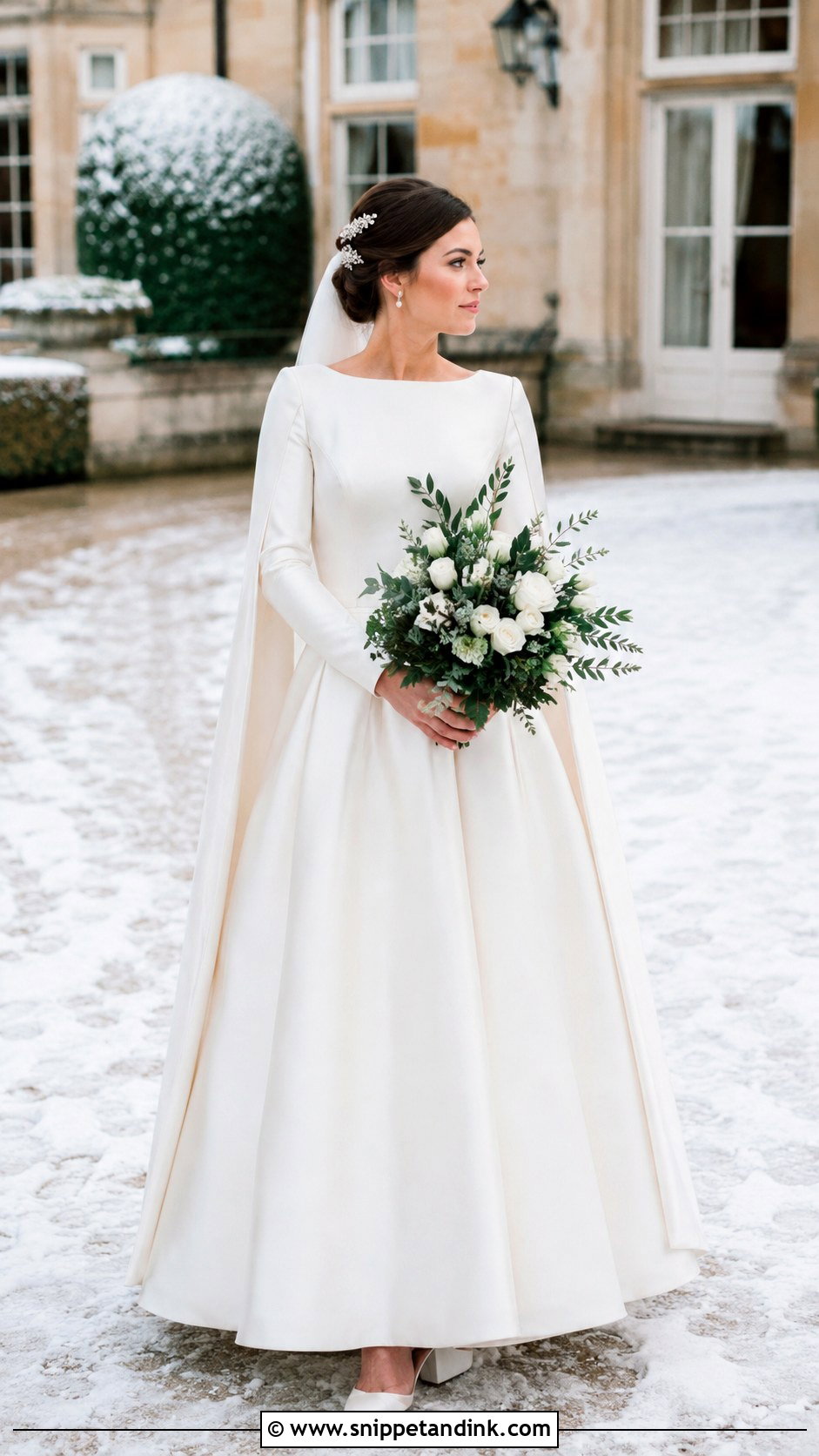English Winter Satin Wedding Dress - Snippet and Ink - 20 English Wedding Dress Ideas