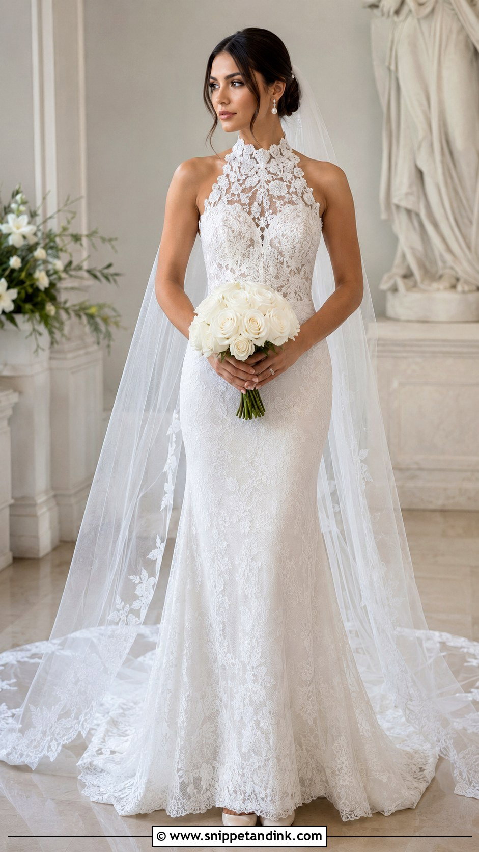 Enzoani High Neck Lace Wedding Dress - Snippet and Ink - 20 Enzoani Wedding Dress Ideas