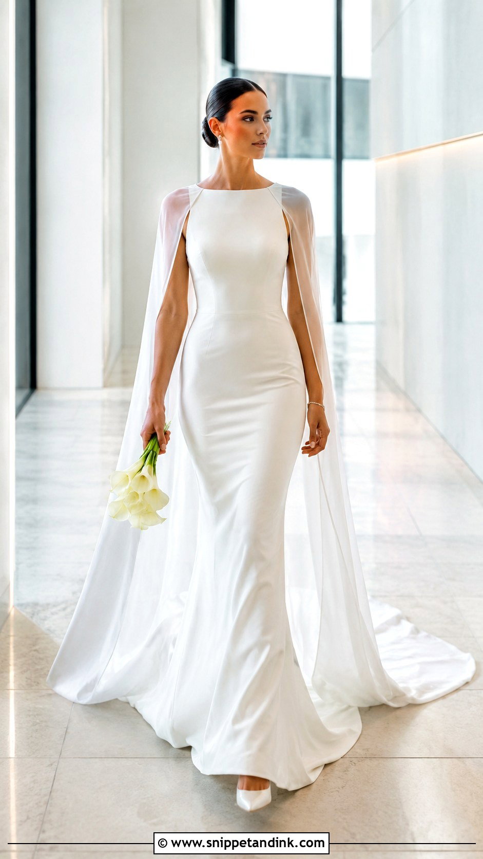 Enzoani Sheath Wedding Dress With Cape - Snippet and Ink - 20 Enzoani Wedding Dress Ideas