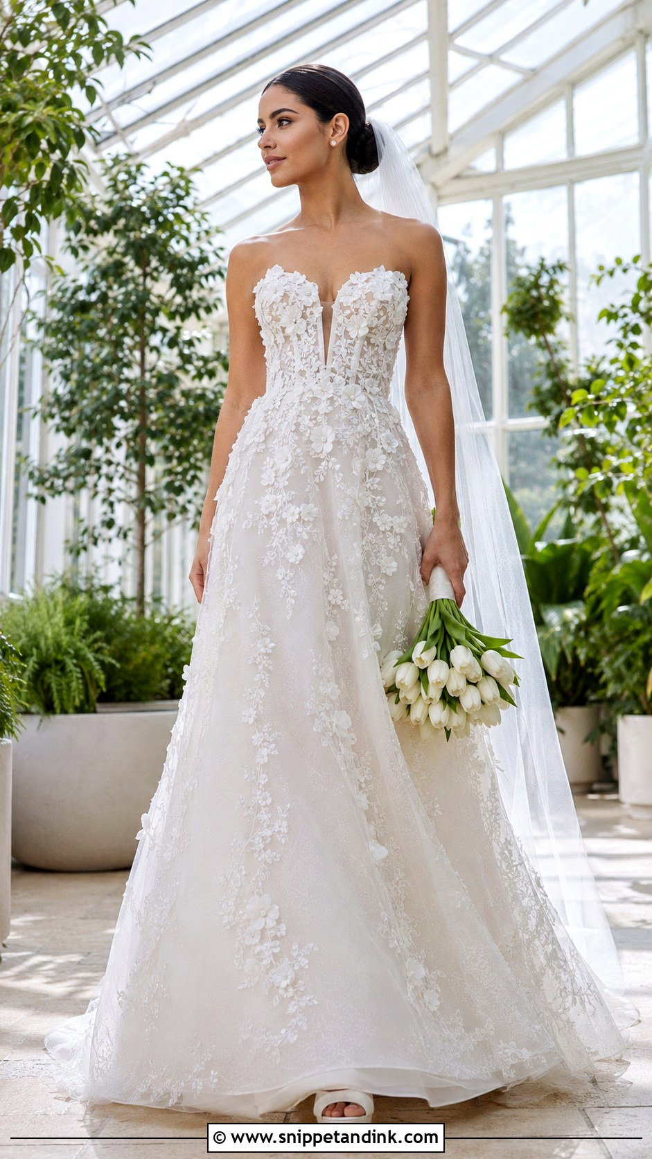 Enzoani Wedding Dress With 3D Floral Lace - Snippet and Ink - 20 Enzoani Wedding Dress Ideas