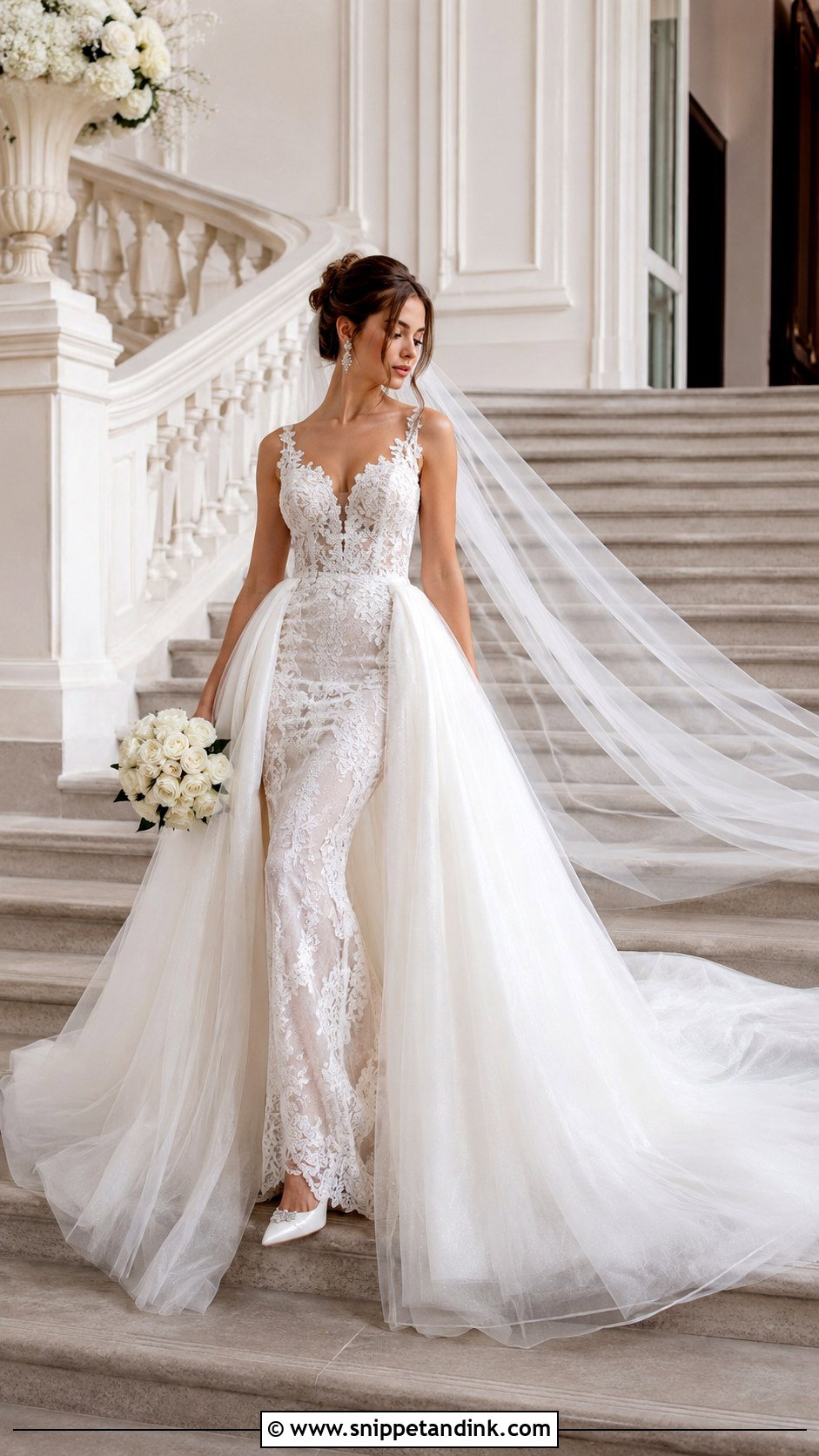 Enzoani Wedding Dress With Detachable Overskirt - Snippet and Ink - 20 Enzoani Wedding Dress Ideas