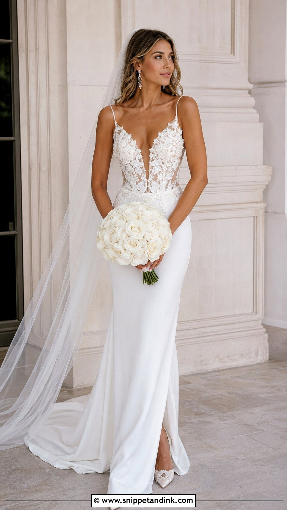 Enzoani Wedding Dress With Plunging Neckline - Snippet and Ink - 20 Enzoani Wedding Dress Ideas