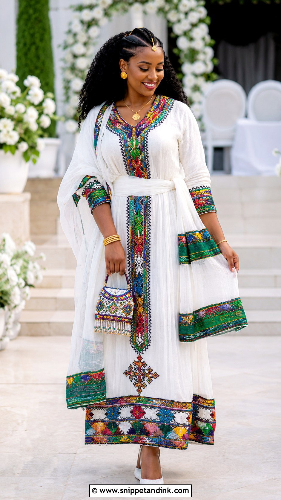 Eritrean Zuria Wedding Outfit - Snippet and Ink - 20 Traditional African Wedding Outfits