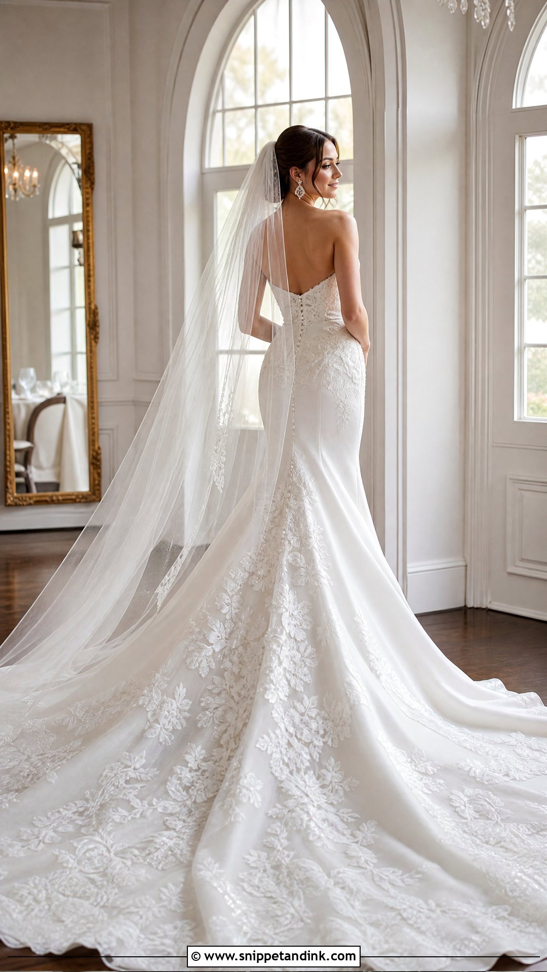 Essense Of Australia Dramatic Train Wedding Dress - Snippet and Ink - 25 Essence of Australia Wedding Dress Ideas
