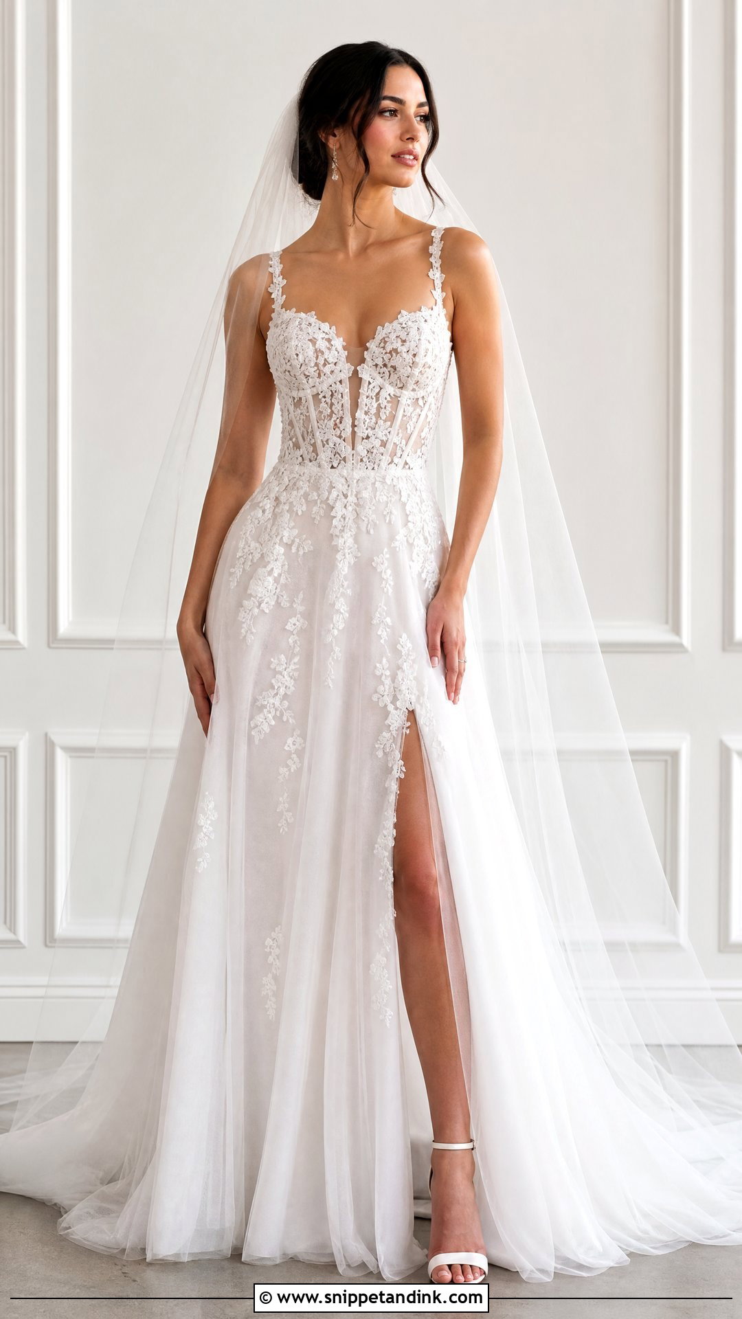Essense Of Australia Illusion Bodice Wedding Dress - Snippet and Ink - 25 Essence of Australia Wedding Dress Ideas