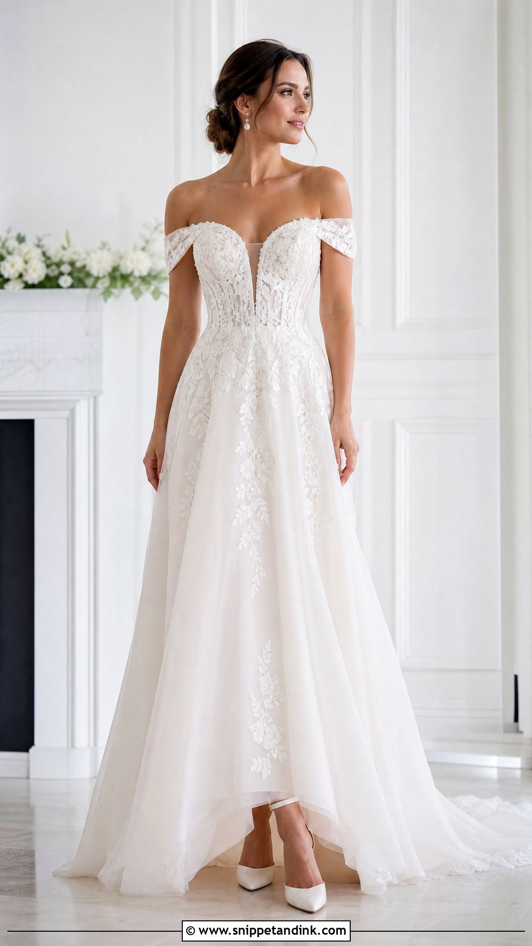 Essense Of Australia Off The Shoulder Wedding Dress - Snippet and Ink - 25 Essence of Australia Wedding Dress Ideas