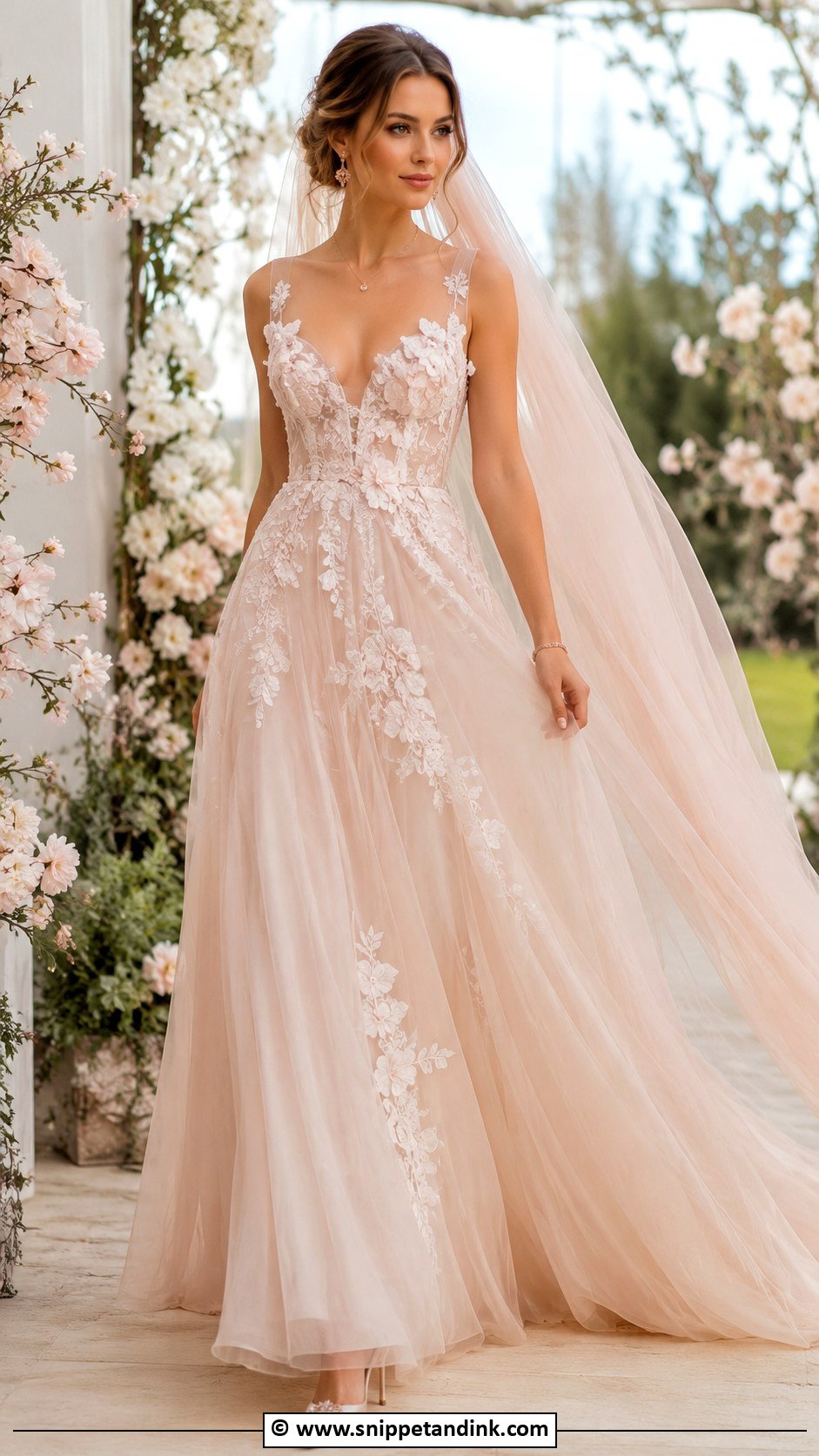 Ethereal Blush Wedding Dress - Snippet and Ink - 30 Ethereal Wedding Dresses