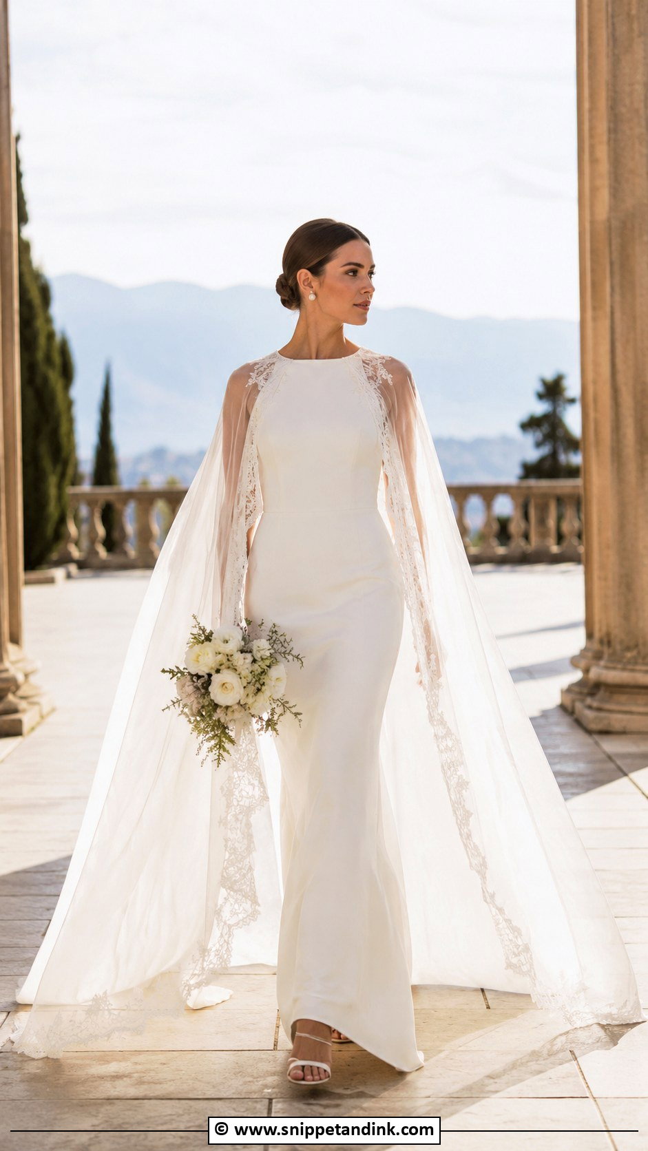 Ethereal Cape Wedding Dress - Snippet and Ink - 30 Ethereal Wedding Dresses