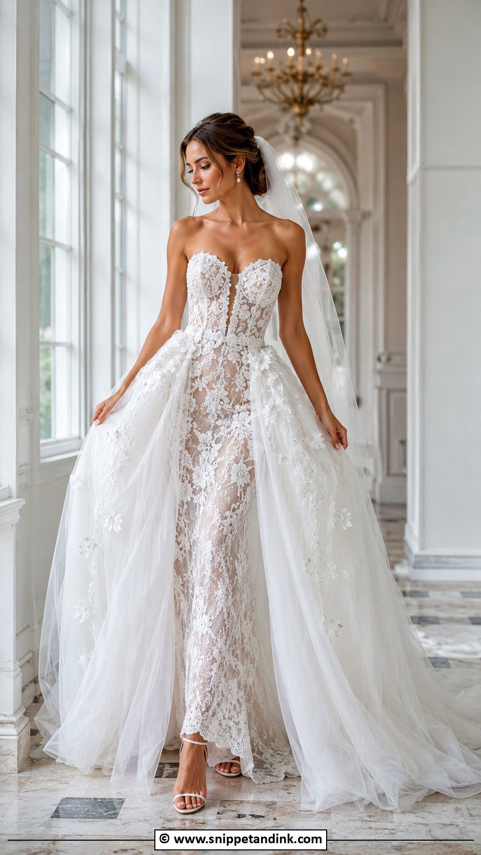 Ethereal Detachable Skirt Wedding Dress - Snippet and Ink - 30 Ethereal Wedding Dresses