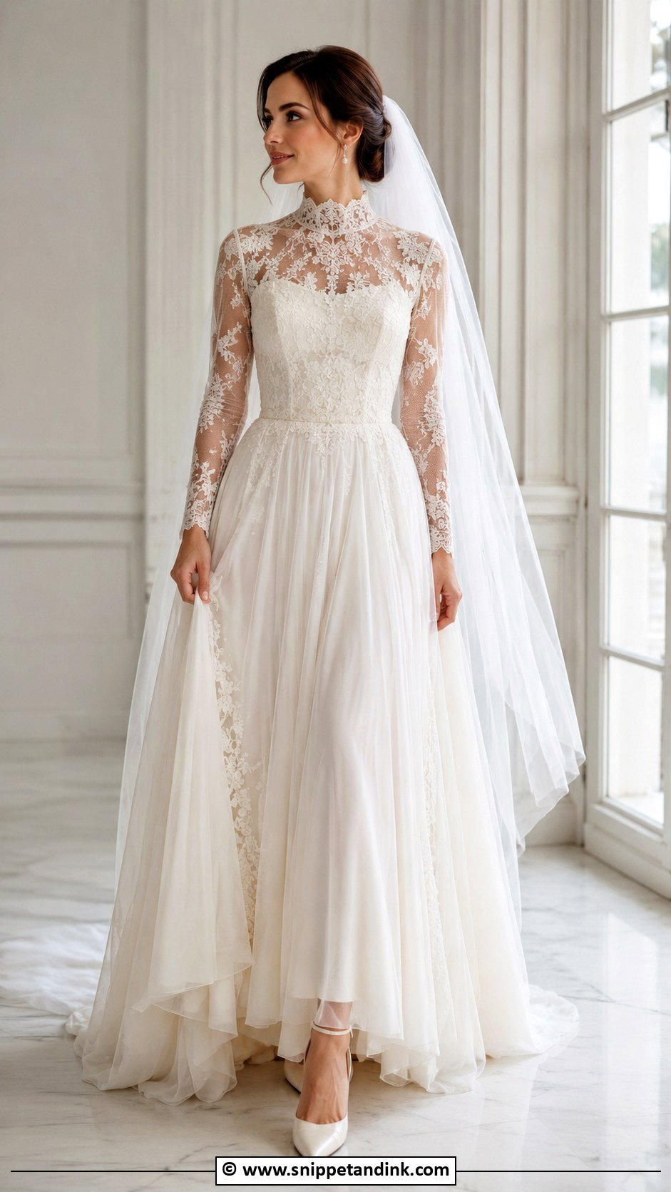 Ethereal High Neck Wedding Dress - Snippet and Ink - 30 Ethereal Wedding Dresses