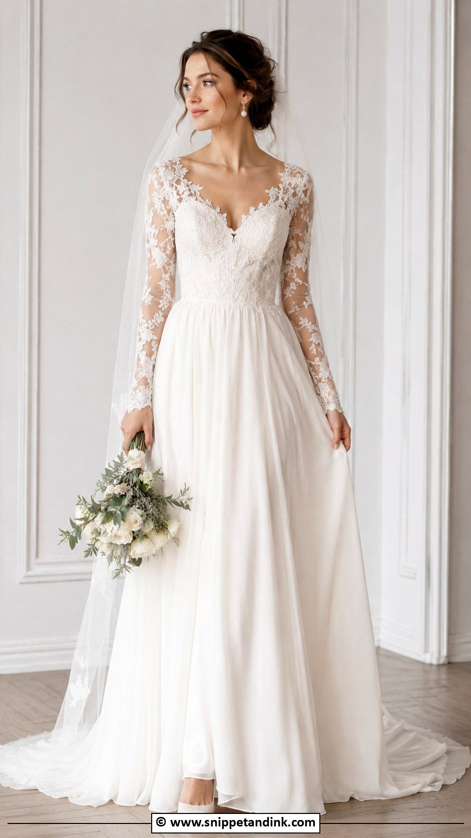 Ethereal Long Sleeve Wedding Dress - Snippet and Ink - 30 Ethereal Wedding Dresses