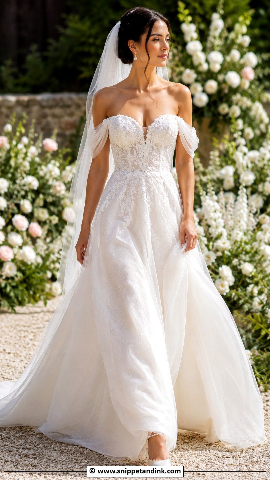 Ethereal Off Shoulder Wedding Dress - Snippet and Ink - 30 Ethereal Wedding Dresses