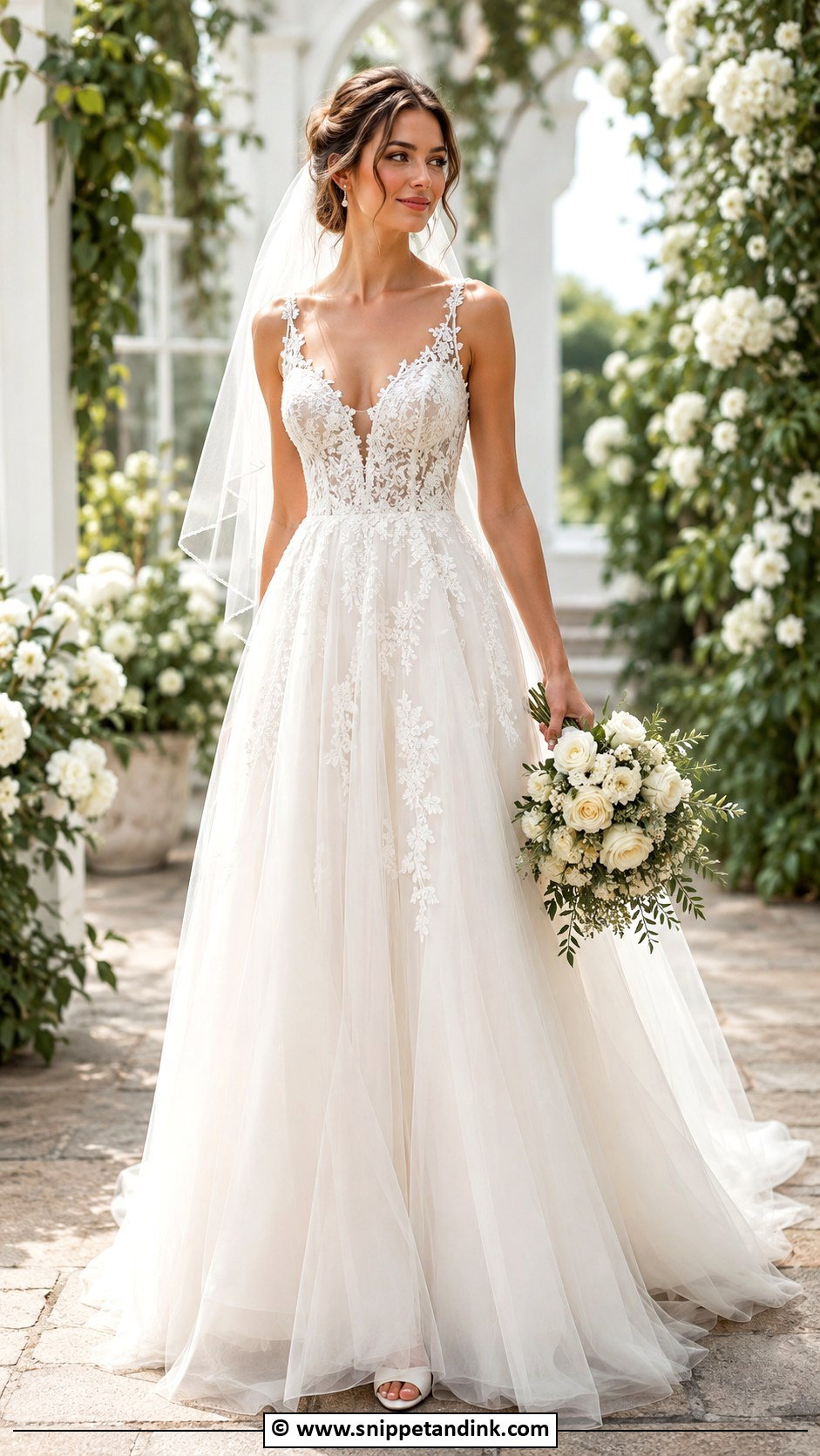 Ethereal Tulle A Line Wedding Dress - Snippet and Ink - 30 Ethereal Wedding Dresses