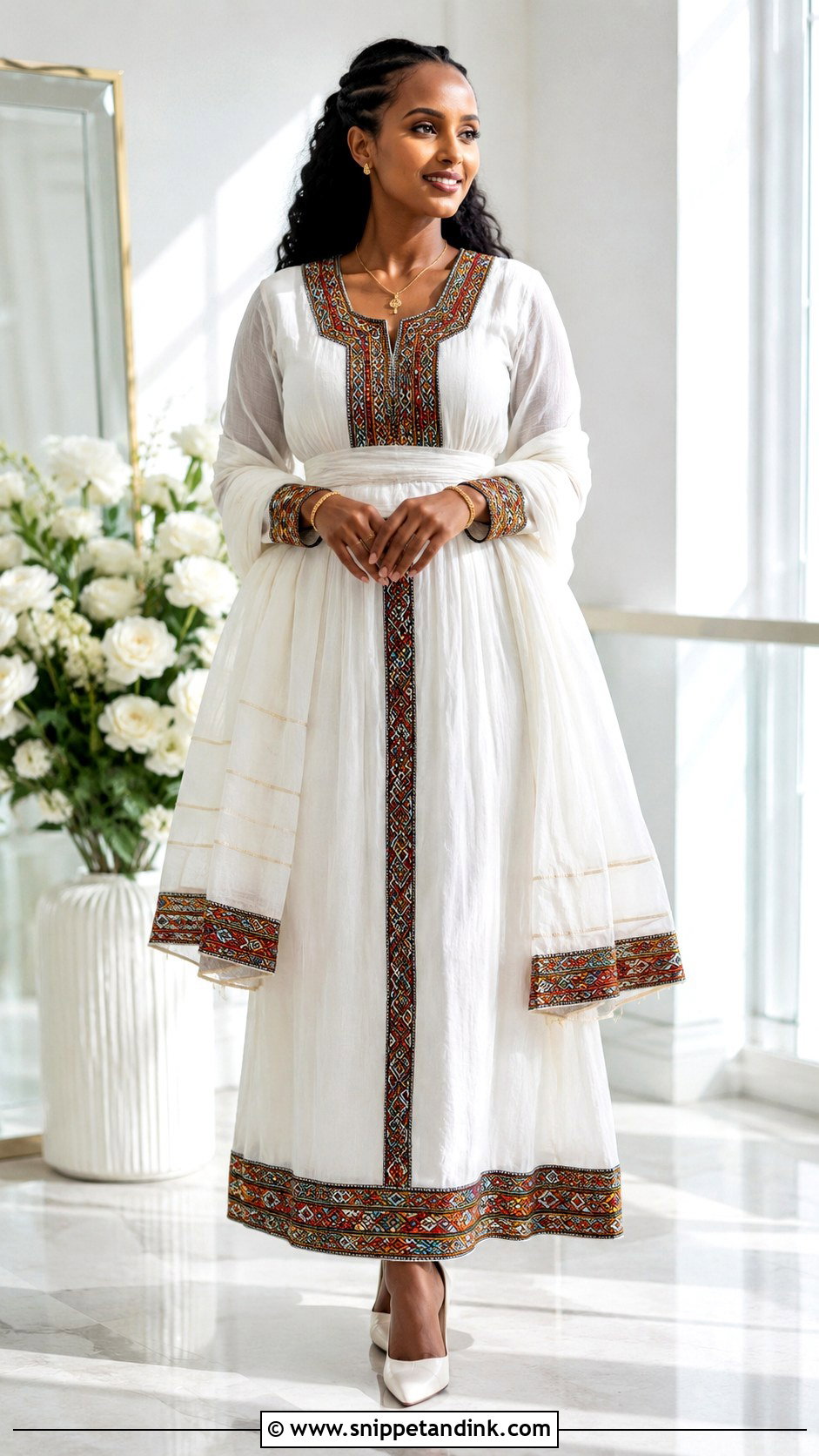 Ethiopian Habesha Kemis Bridal Dress - Snippet and Ink - 20 African Bridal Wedding Dress Ideas