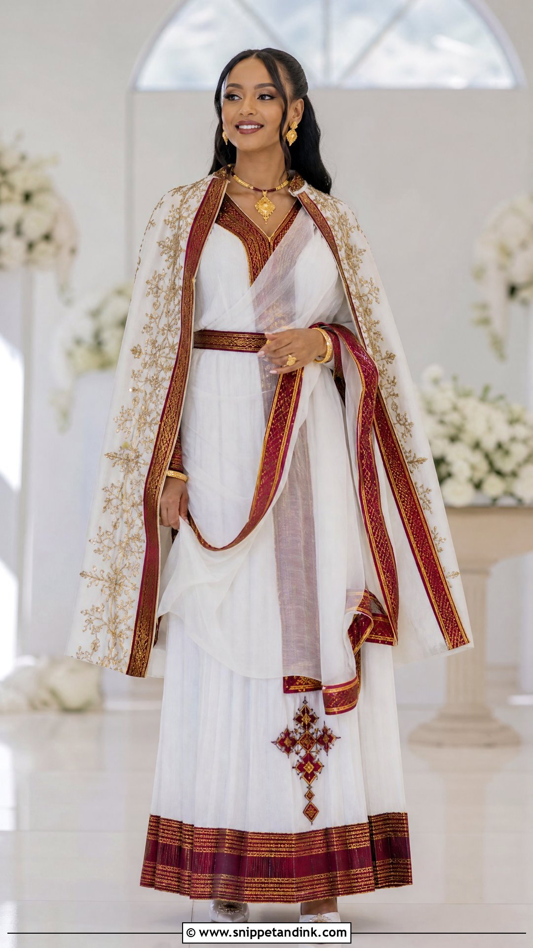 Ethiopian Habesha Kemis Bridal Outfit - Snippet and Ink - 20 Traditional Marriage Dress Ideas