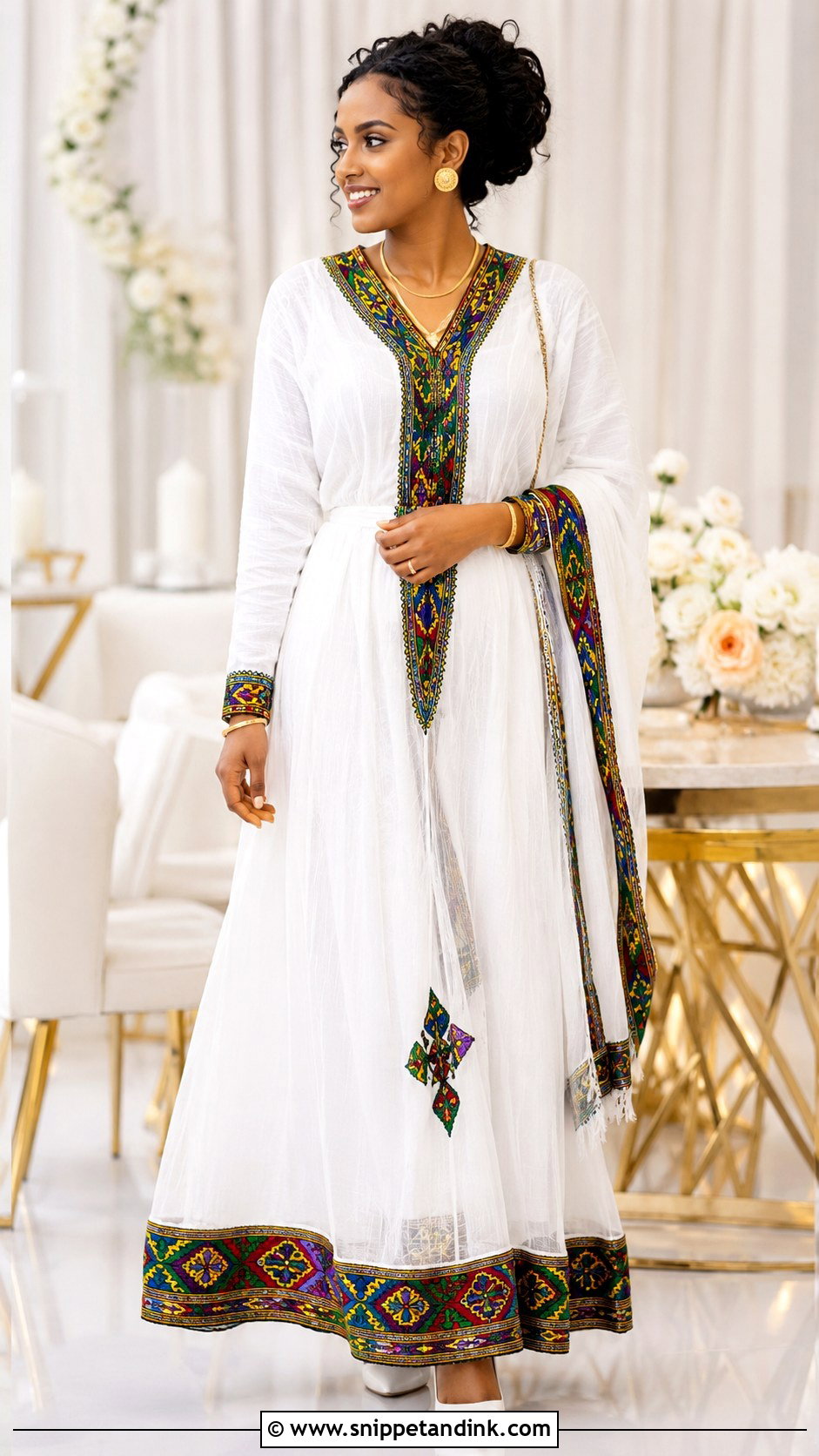 Ethiopian Habesha Kemis Bridal Outfit - Snippet and Ink - 20 African Bridal Ideas