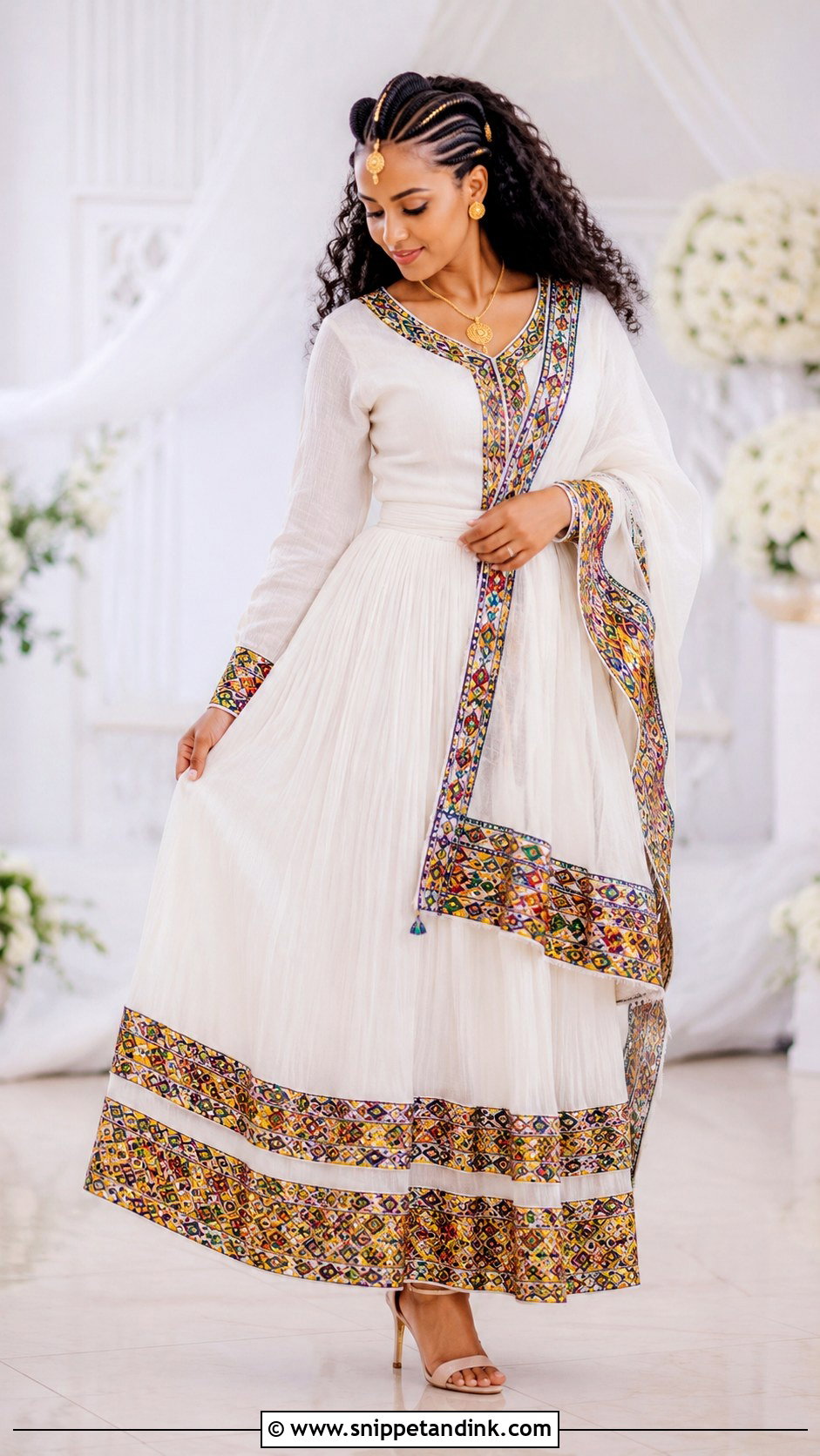 Ethiopian Habesha Kemis Wedding Dress - Snippet and Ink - 30 Traditional Wedding Dresses