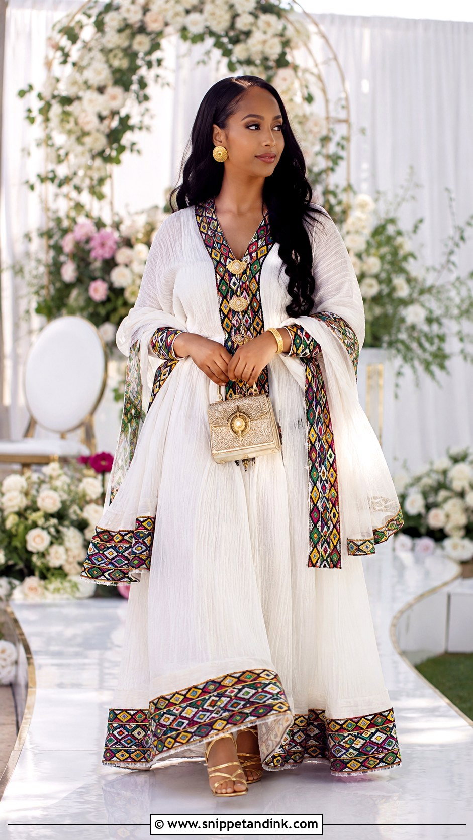 Ethiopian Habesha Kemis Wedding Outfit - Snippet and Ink - 20 Traditional Wedding Outfits for Ladies