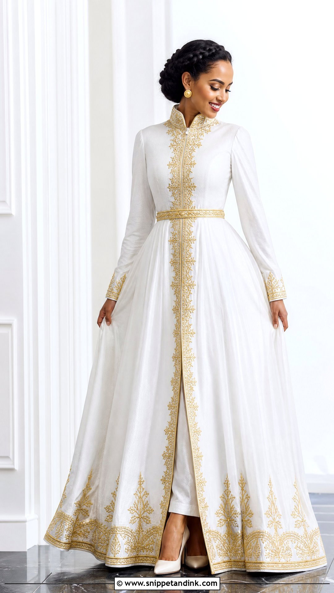 Ethiopian High Neck Wedding Dress - Snippet and Ink - 25 Ethiopian Wedding Dress Ideas