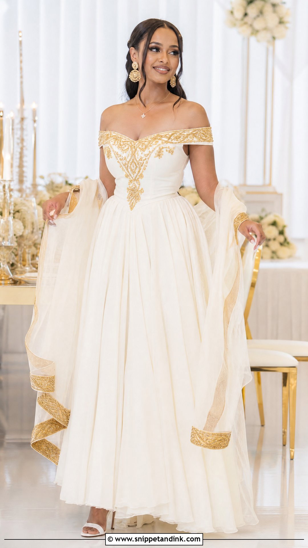 Ethiopian Off Shoulder Wedding Dress - Snippet and Ink - 25 Ethiopian Wedding Dress Ideas