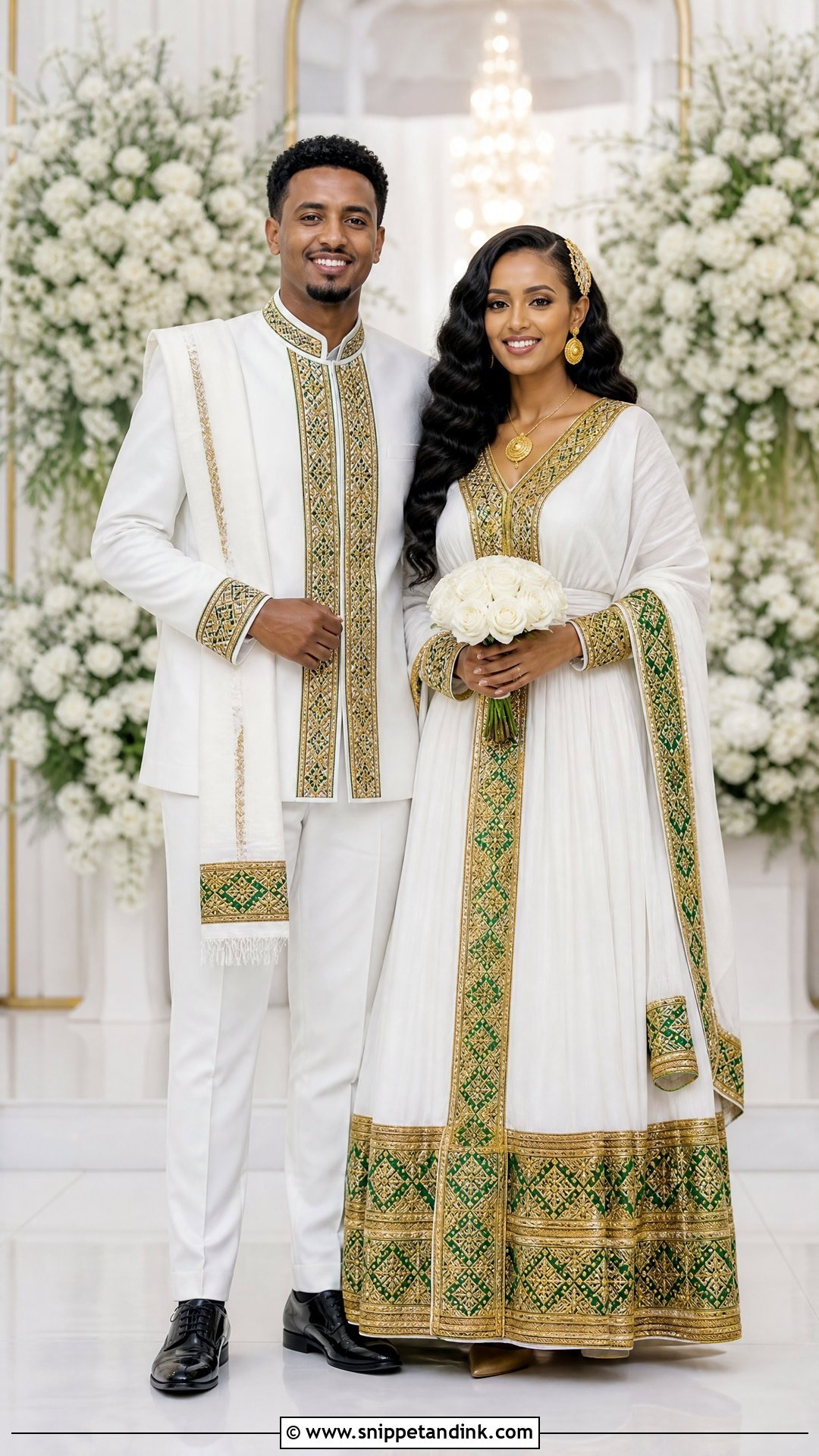 Ethiopian Traditional Couple Outfit - Snippet and Ink - 25 Ethiopian Wedding Dress Ideas