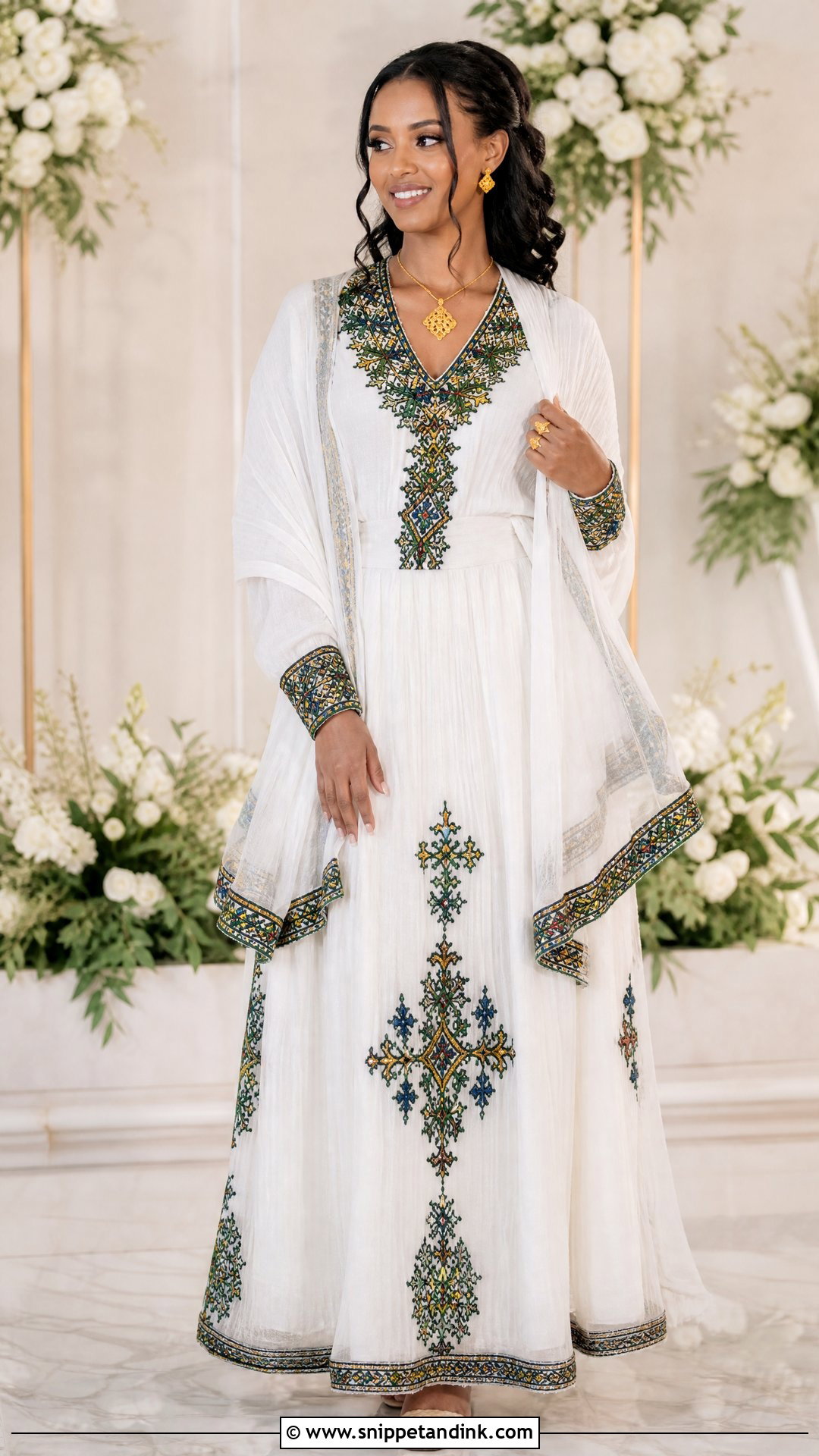 Ethiopian Wedding Dress With Netela - Snippet and Ink - 25 Ethiopian Wedding Dress Ideas