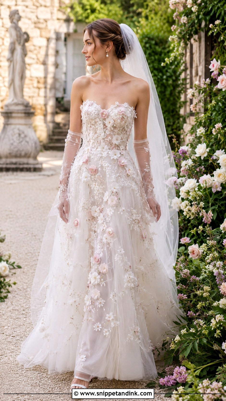 European Floral Wedding Dress - Snippet and Ink - 25 European Wedding Dresses