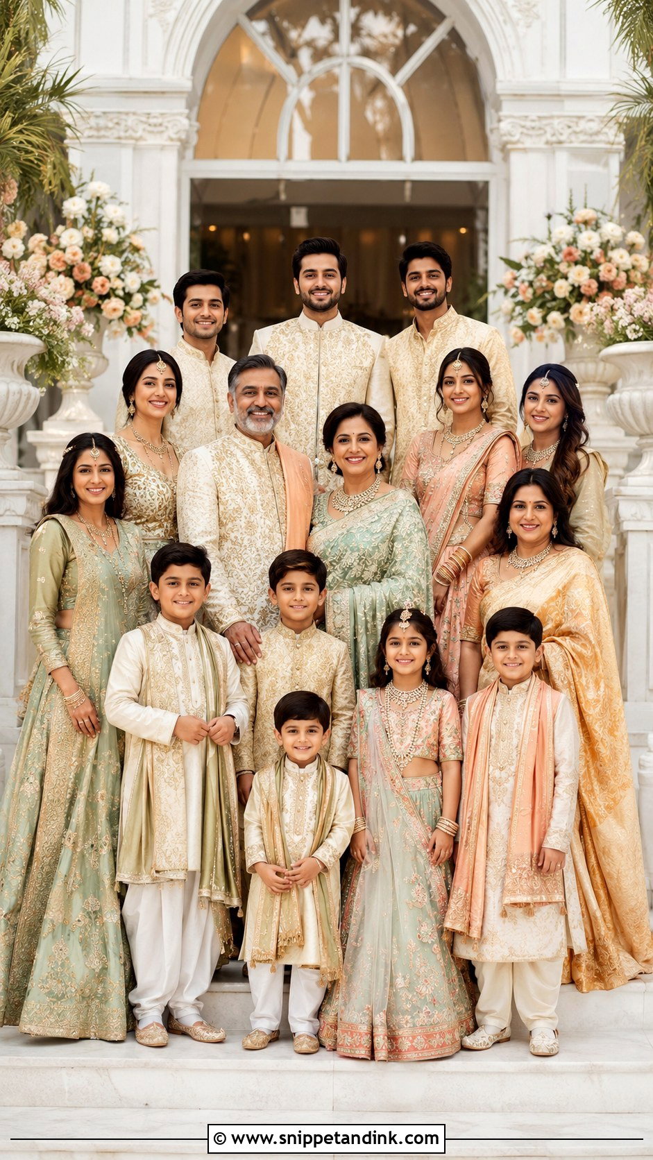 Extended Family Indian Wedding Outfits - Snippet and Ink - 25 Indian Wedding Family Matching Outfits