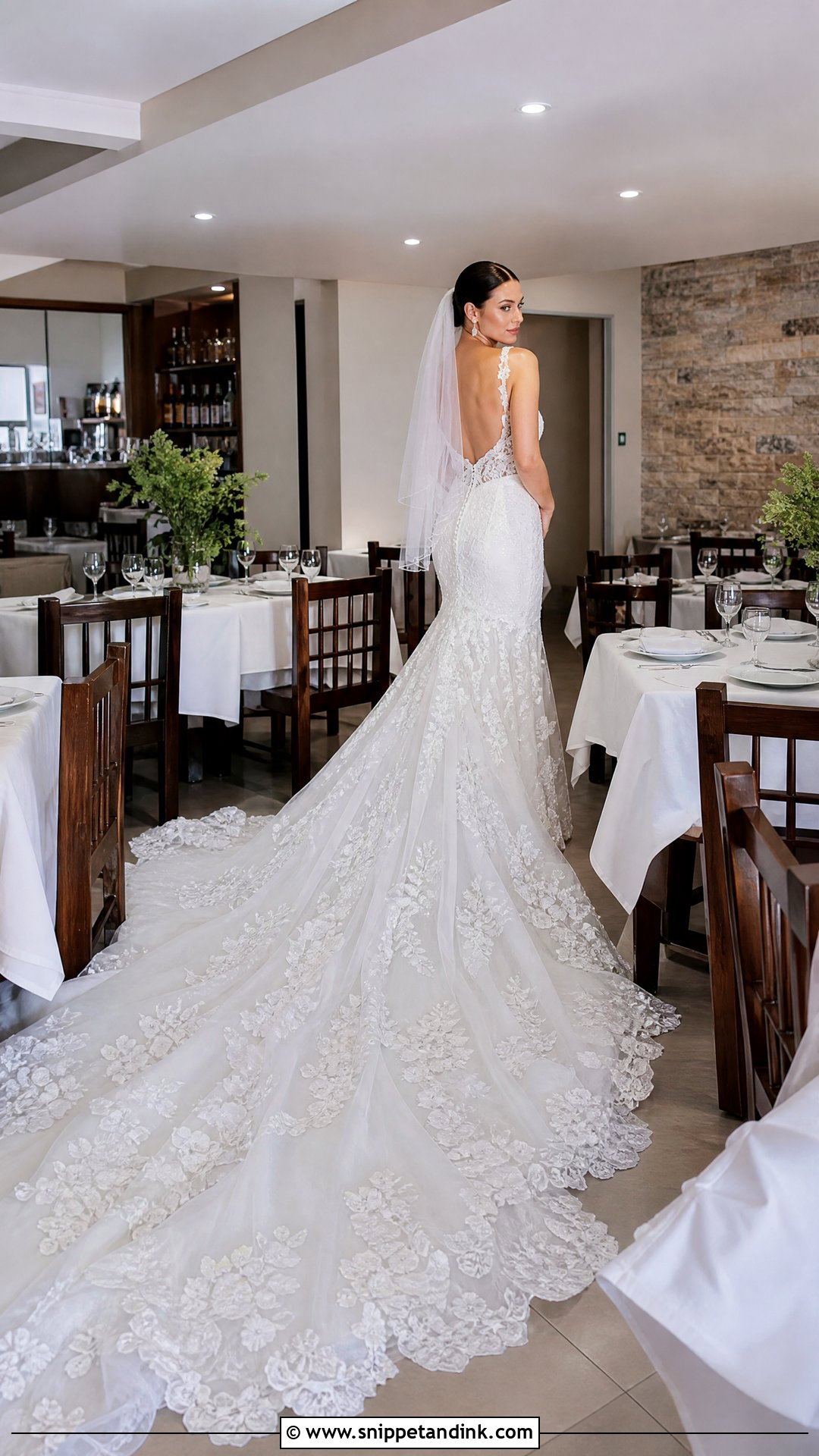 Extra Long Train Wedding Dress In A Small Venue - Snippet and Ink - 20 Horrible Wedding Dress Ideas