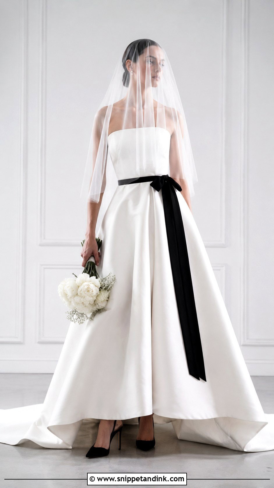 Face Covering Veil With Black And White Wedding Dress - Snippet and Ink - 25 Veil Covering Face Ideas