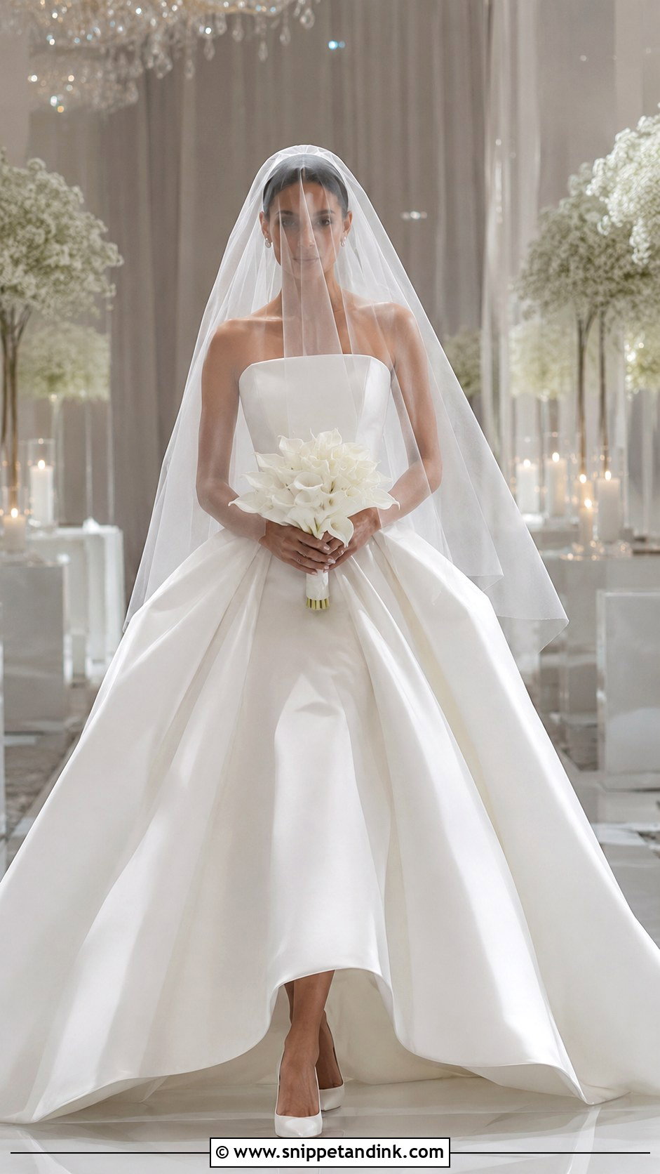 Face Covering Veil With Modern Ball Gown - Snippet and Ink - 25 Veil Covering Face Ideas