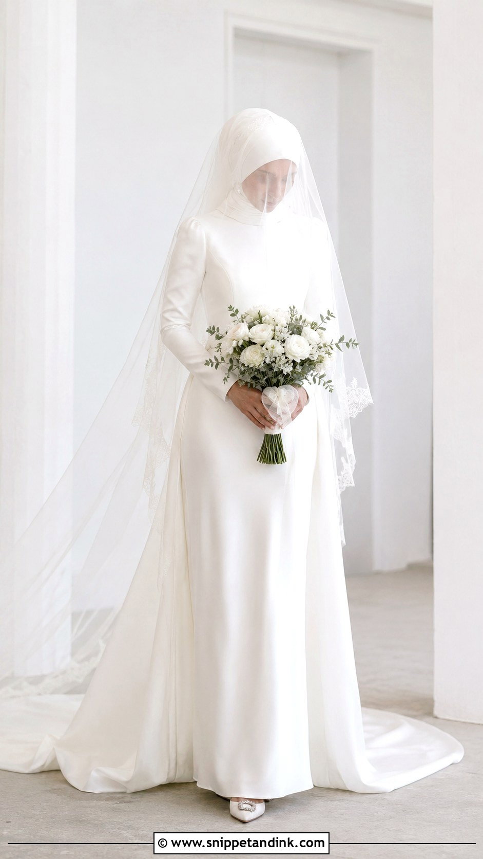 Face Veil With Long Sleeve Gown - Snippet and Ink - 25 Veil Covering Face Ideas