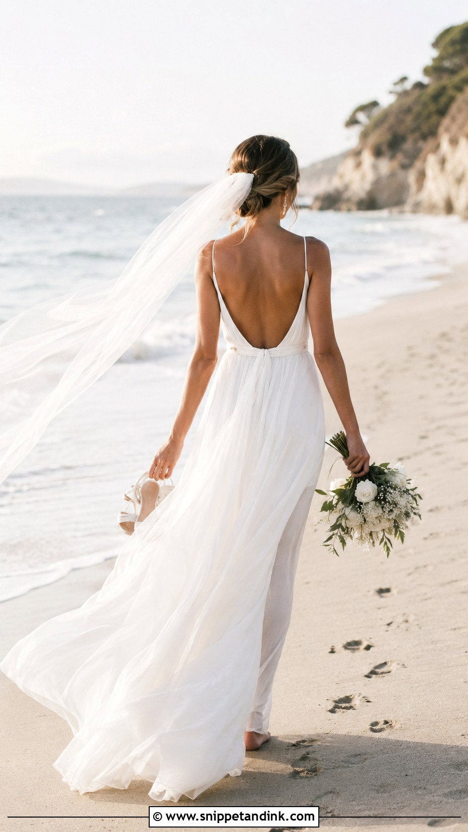 Faceless Bride Beach Portrait - Snippet and Ink - 20 Faceless Bride Aesthetic Ideas