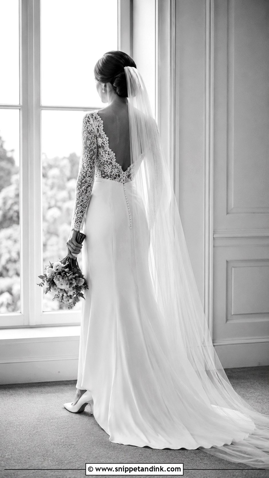 Faceless Bride Black And White Portrait - Snippet and Ink - 20 Faceless Bride Aesthetic Ideas