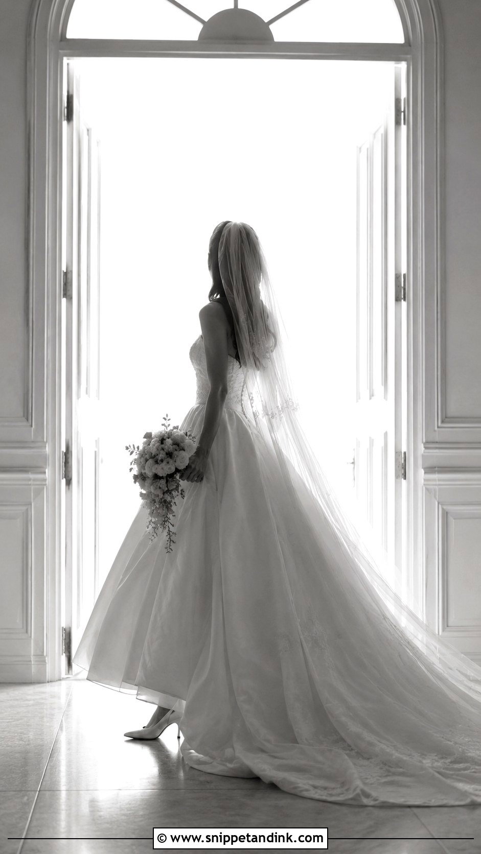 Faceless Bride Silhouette Portrait - Snippet and Ink - 20 Faceless Bride Aesthetic Ideas