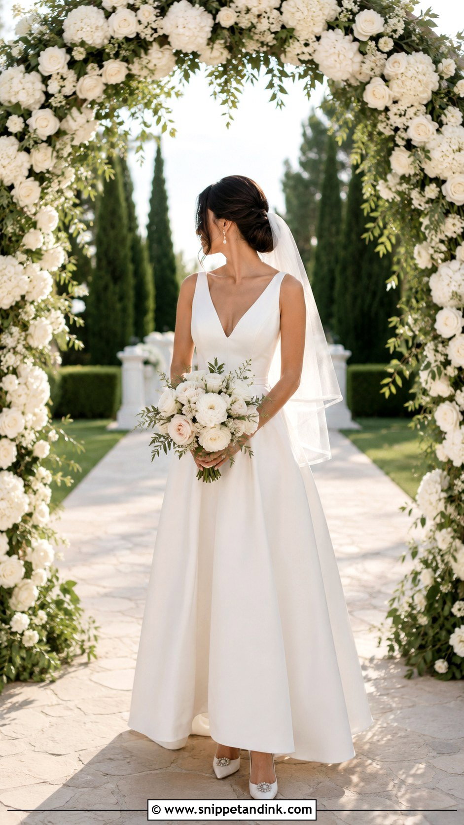 Faceless Bride Under Flower Arch - Snippet and Ink - 20 Faceless Bride Aesthetic Ideas