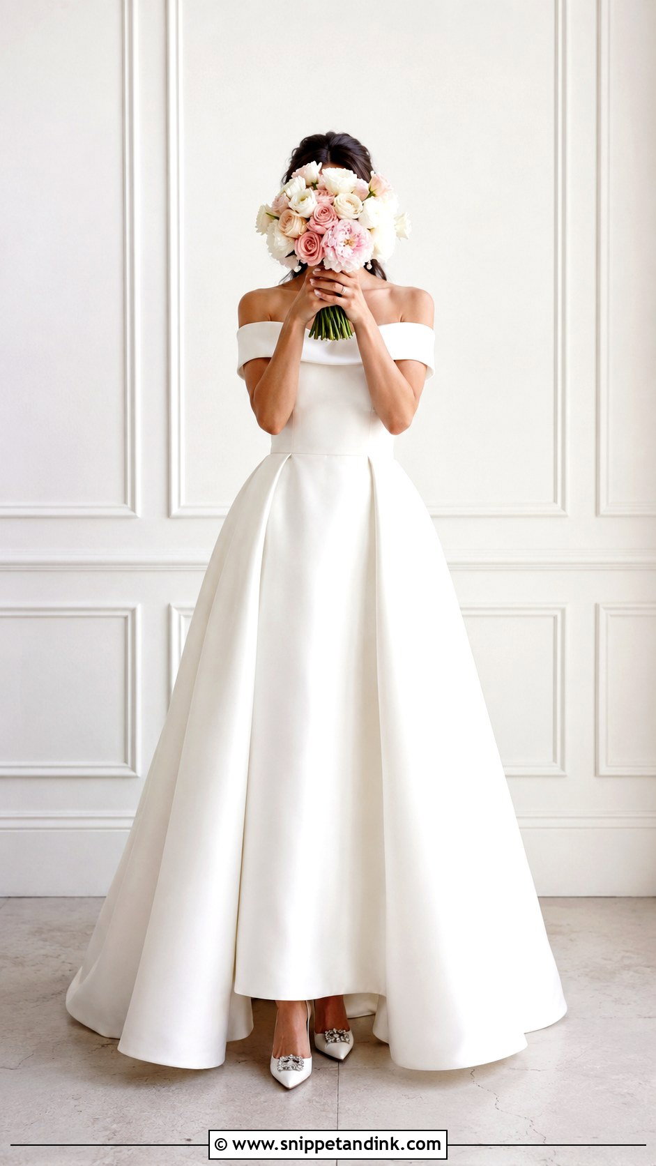 Faceless Bride With Bouquet Covering Face - Snippet and Ink - 20 Faceless Bride Aesthetic Ideas