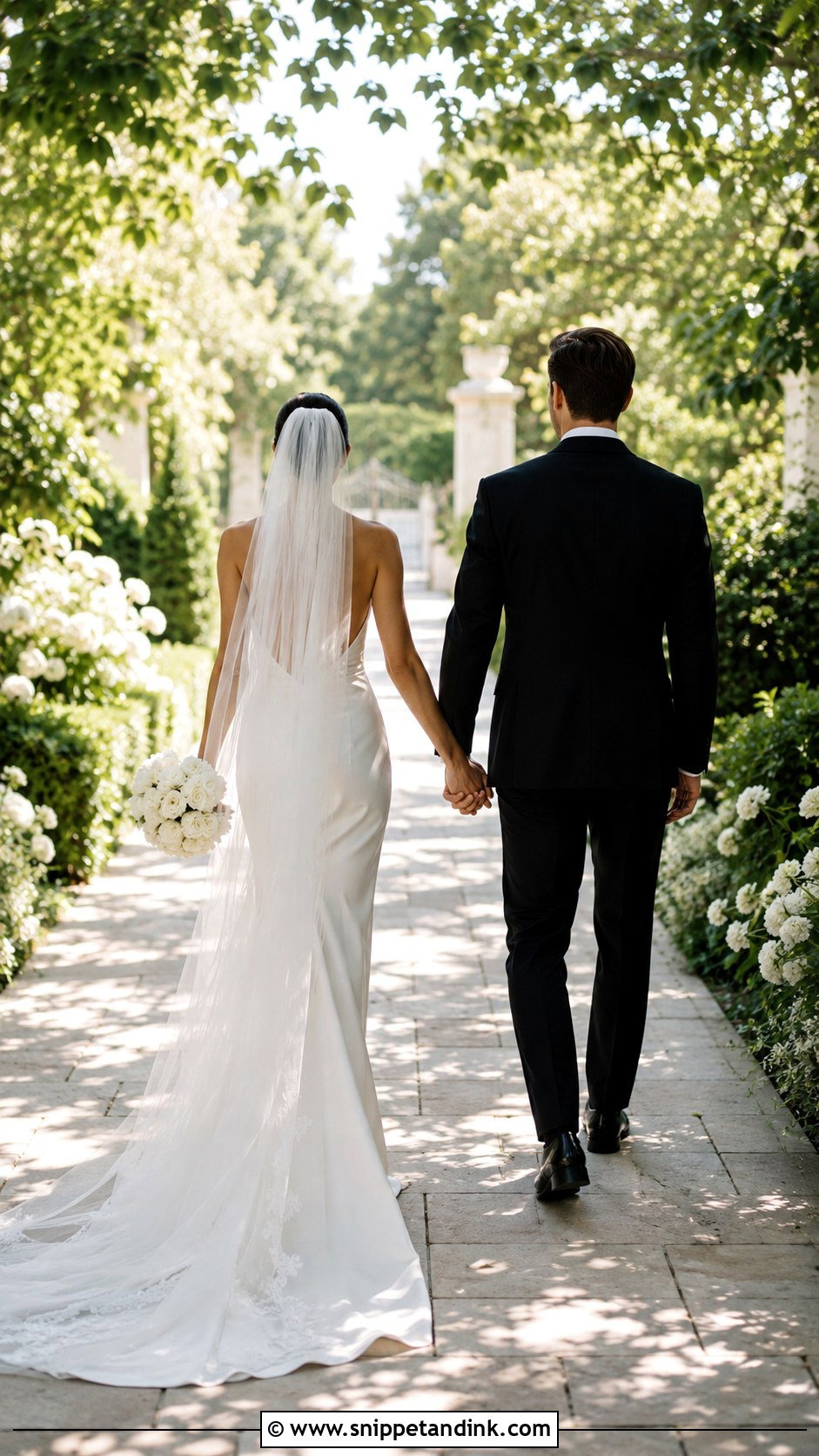 Faceless Bride With Groom Facing Away - Snippet and Ink - 20 Faceless Bride Aesthetic Ideas