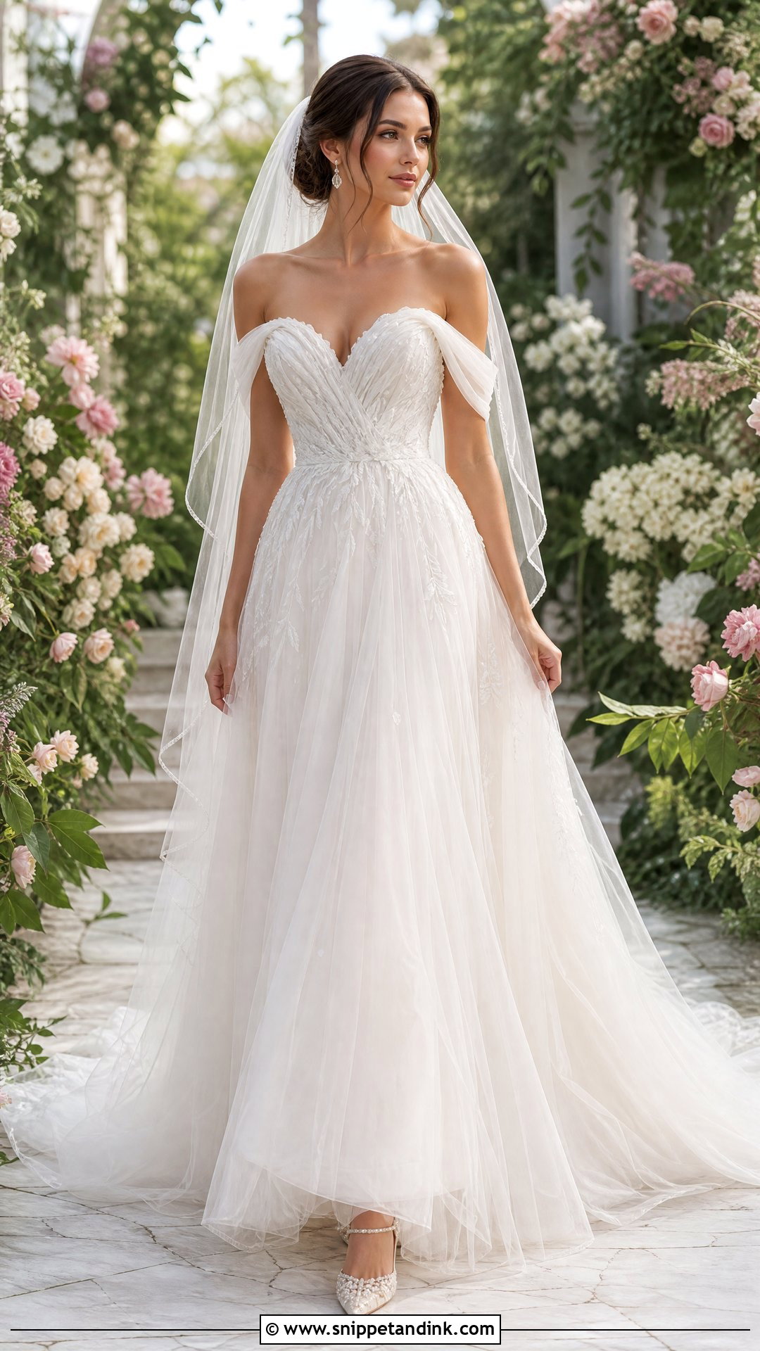 Fae Off Shoulder Wedding Dress - Snippet and Ink - 25 Fae Wedding Dress Ideas