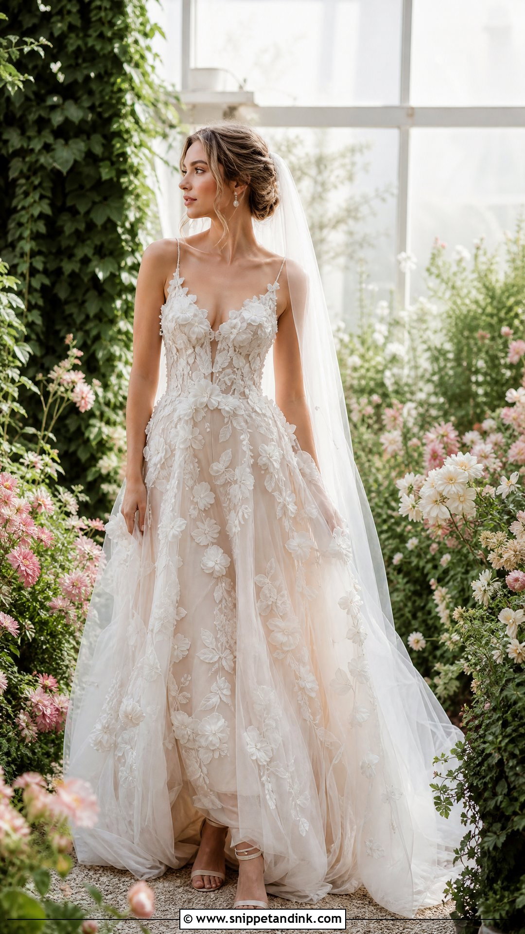Fairy Core 3D Floral Wedding Dress - Snippet and Ink - 25 Fairy Core Wedding Dress Ideas