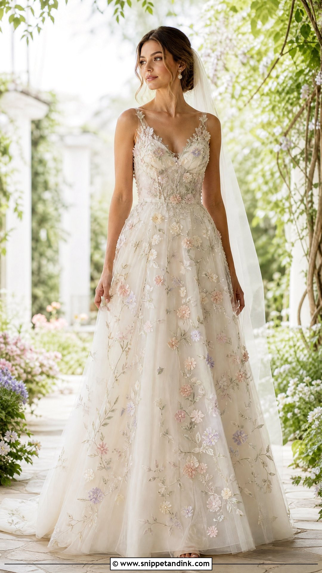 Fairy Core Floral Embroidered Wedding Dress - Snippet and Ink - 25 Fairy Core Wedding Dress Ideas