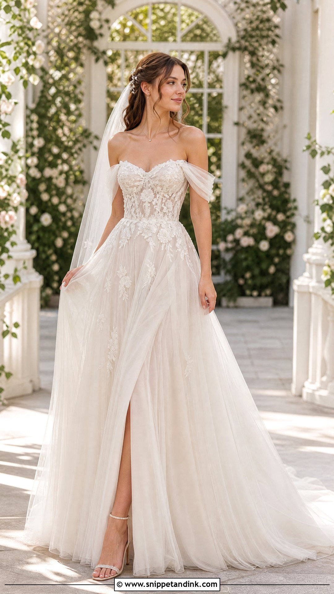 Fairy Core Off Shoulder Wedding Dress - Snippet and Ink - 25 Fairy Core Wedding Dress Ideas