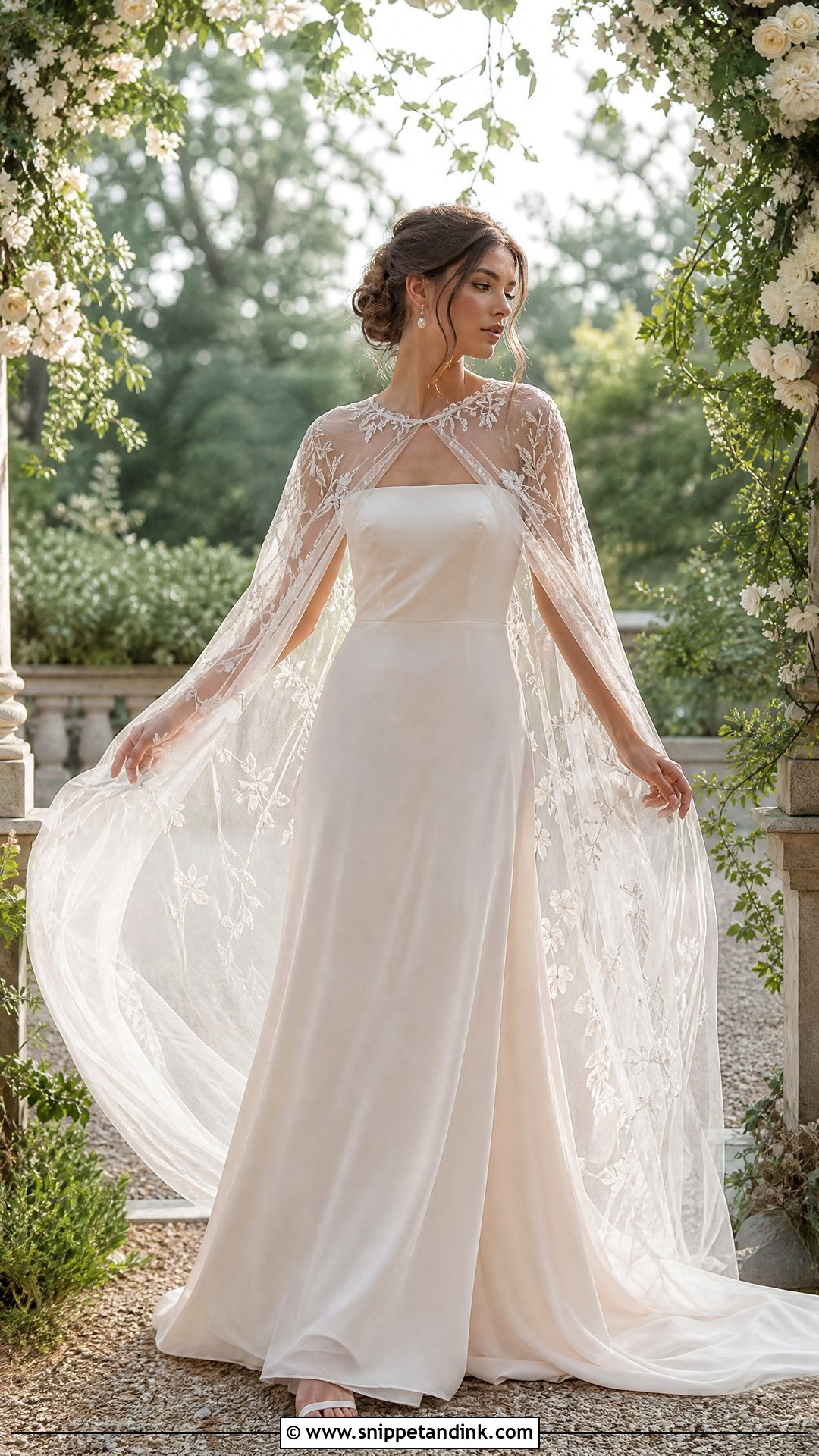 Fairy Core Sheer Cape Wedding Dress - Snippet and Ink - 25 Fairy Core Wedding Dress Ideas